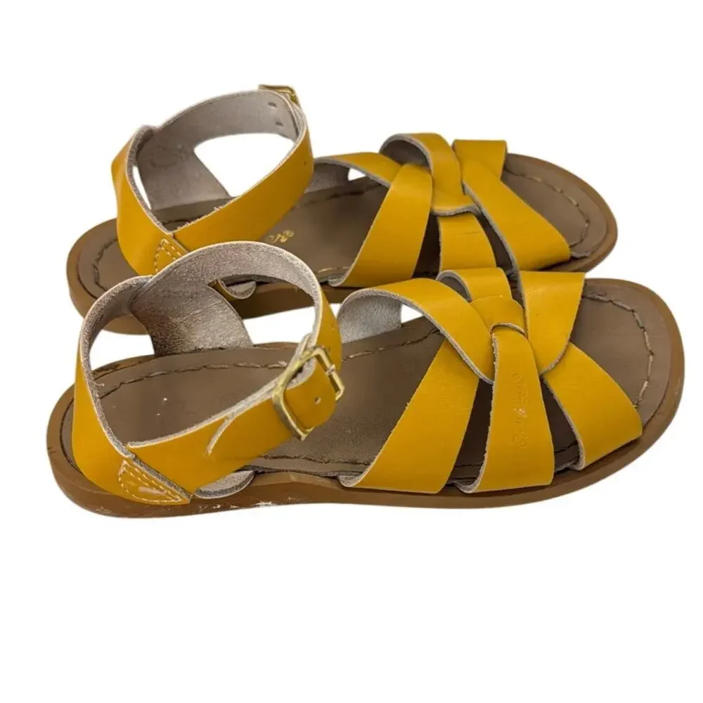 Saltwater Leather Sandals Yellow Toddler Size 12